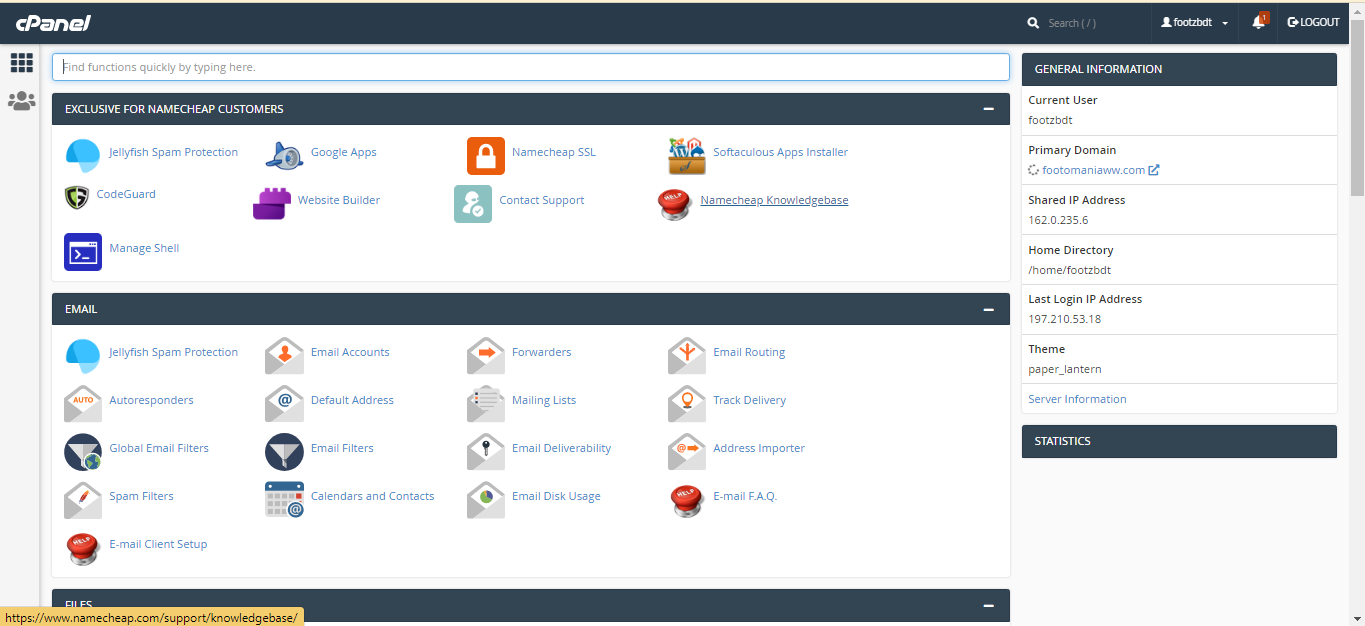 Cpanel (Control Panel)